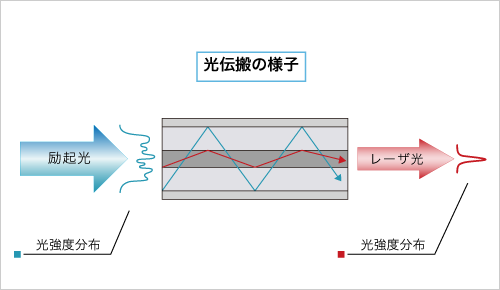 図2  ダブルクラッドファイバの光ビーム伝搬